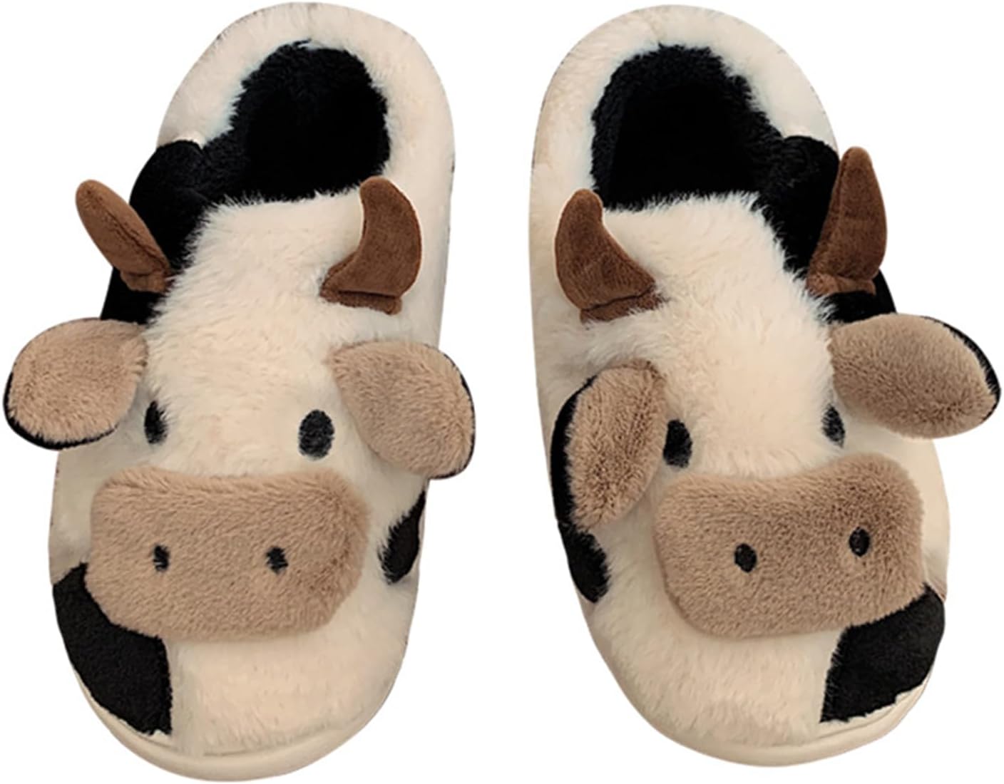 

Тапочки с коровой для женщин и мужчин, милые домашние шлепанцы с открытым носком и мультяшным животным Shekako, 12 Women/10 Men Cow (Wrap Heel)