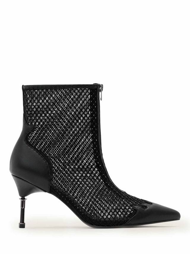 Ботильоны Natasha Mesh на каблуке AllSaints, Black