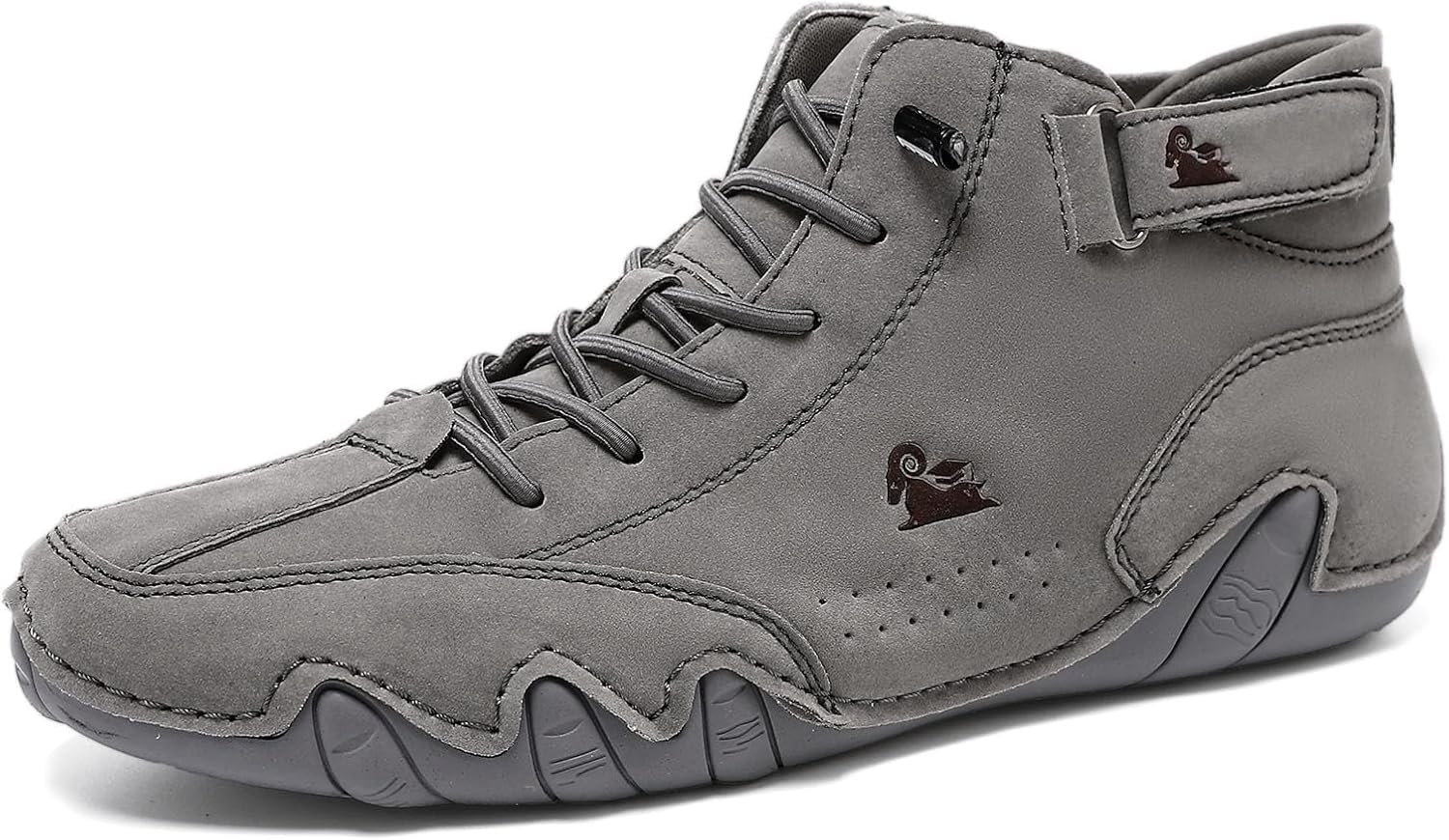 

Мужские и женские повседневные кожаные модные кроссовки Hhhchpm, легкая посадка, противоскользящие, дышащие, высокие ботинки, удобная обувь для походов, серый