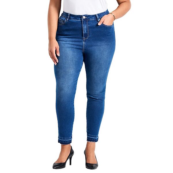 

Женские джинсы plus size butter skinny с рваным краем Avenue