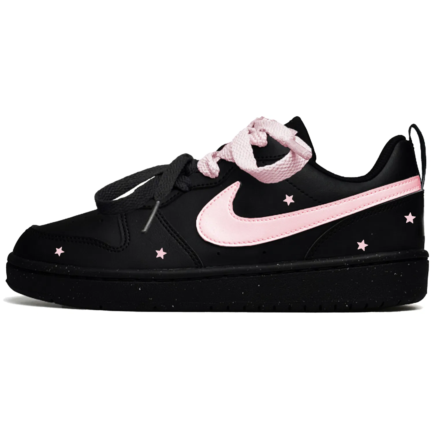 Кроссовки детские для скейтбординга Court Borough Little Xingji Leather Low top Black Pink Nike
