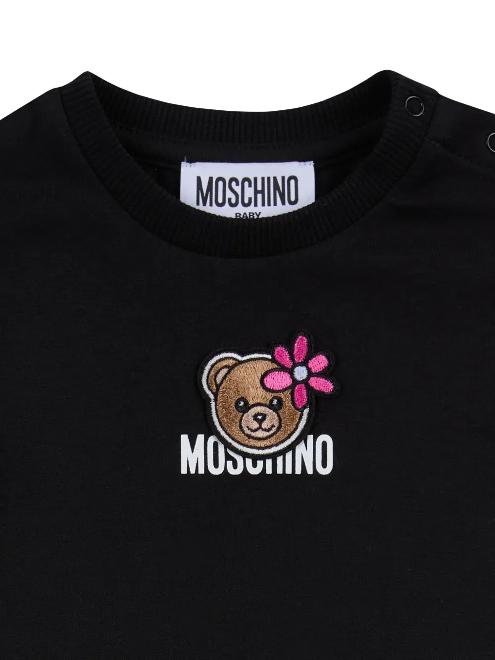 Футболка с оборками и аппликацией Moschino Kids, черный — фото 3