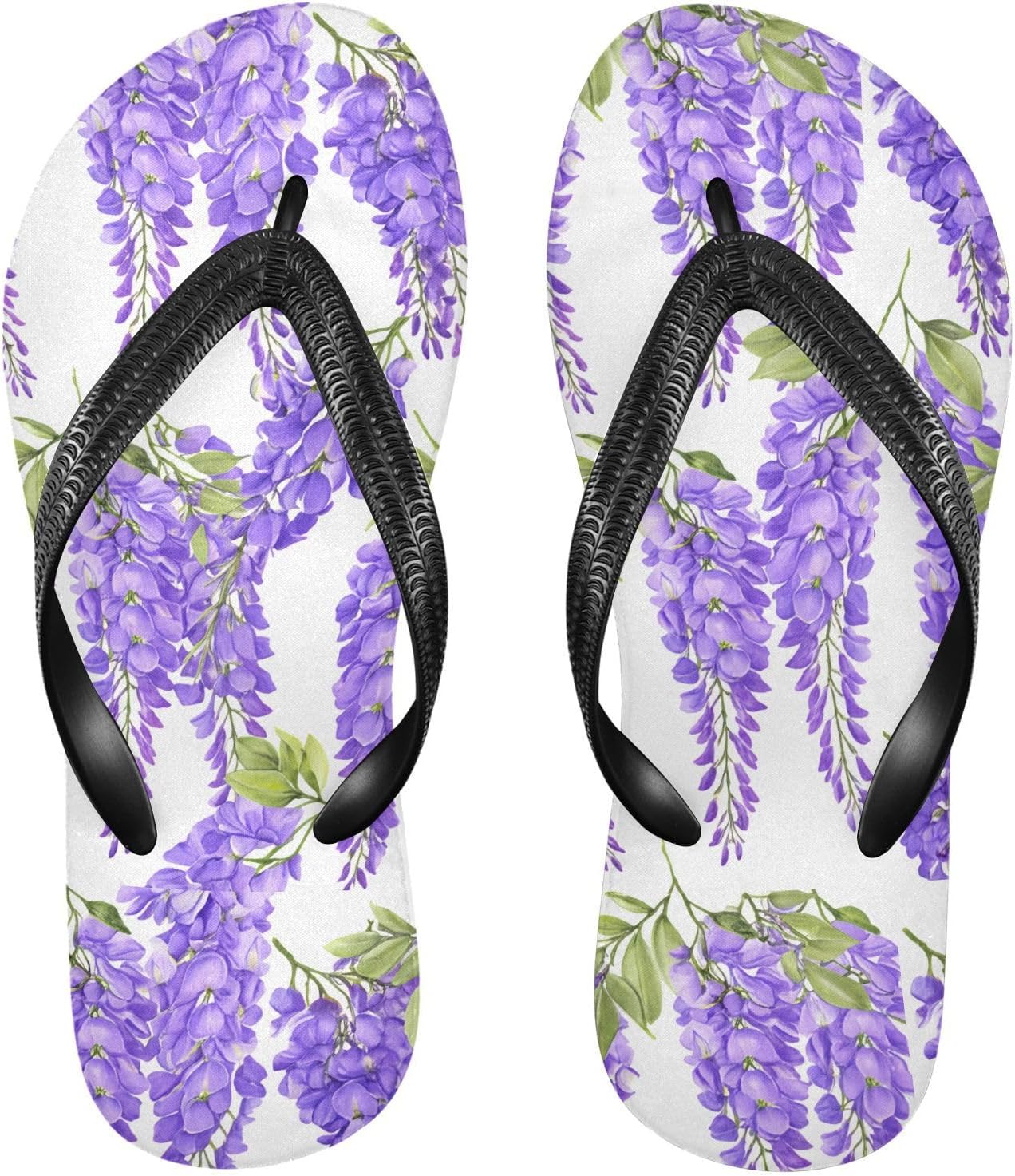 

Белые шлепанцы в форме ветки глицинии для пляжа и душа, резинескользящие летние тапочки для женщин и мужчин Sinestour