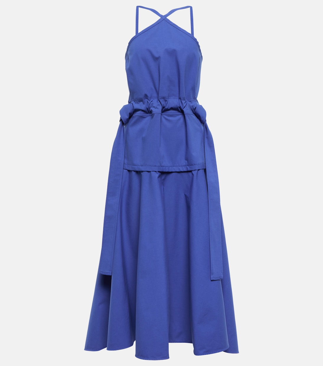 

Платье миди из смесового хлопкового поплина Proenza Schouler, Cobalt