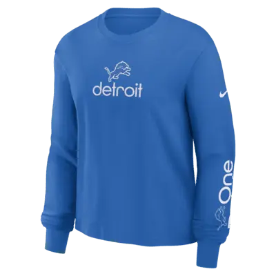 

Лонгслив Nike Detroit Lions Boxy, синий