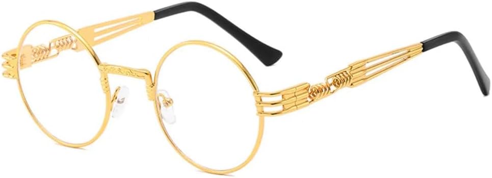 

Солнцезащитные очки MUTYNE для мужчин и женщин в стиле стимпанк, металлические, винтажные, в круглой оправе, для путешествий, уличной моды, с защитой от УФ-излучения UV400, Clear