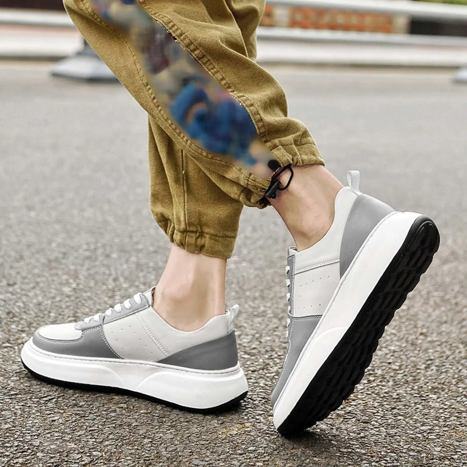 Гандбольные туфли Schuhe Herren Lässige weiße mit dicken Einlegesohlen erhöhter Sohle für jeden Bequeme Schuhe für jeden Herren Schuhe Business Blau 43 WVONIF, Grau — фото 3