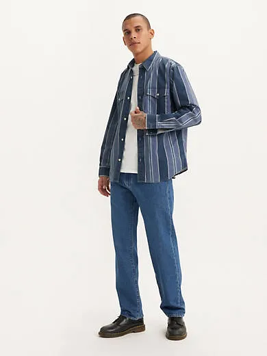

555 непринужденные прямые мужские джинсы переходного типа из хлопка Levi's, цвет Move And Groove - Medium Wash - Non-Stretch