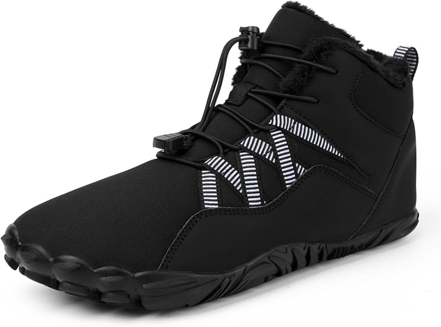 

Зимние ботинки для походов для женщин и мужчин, быстро сохнущие, с широкой носочной частью, ботильоны на щиколотку, уютные тапочки с меховой подкладкой, теплые обувь Generic, черный