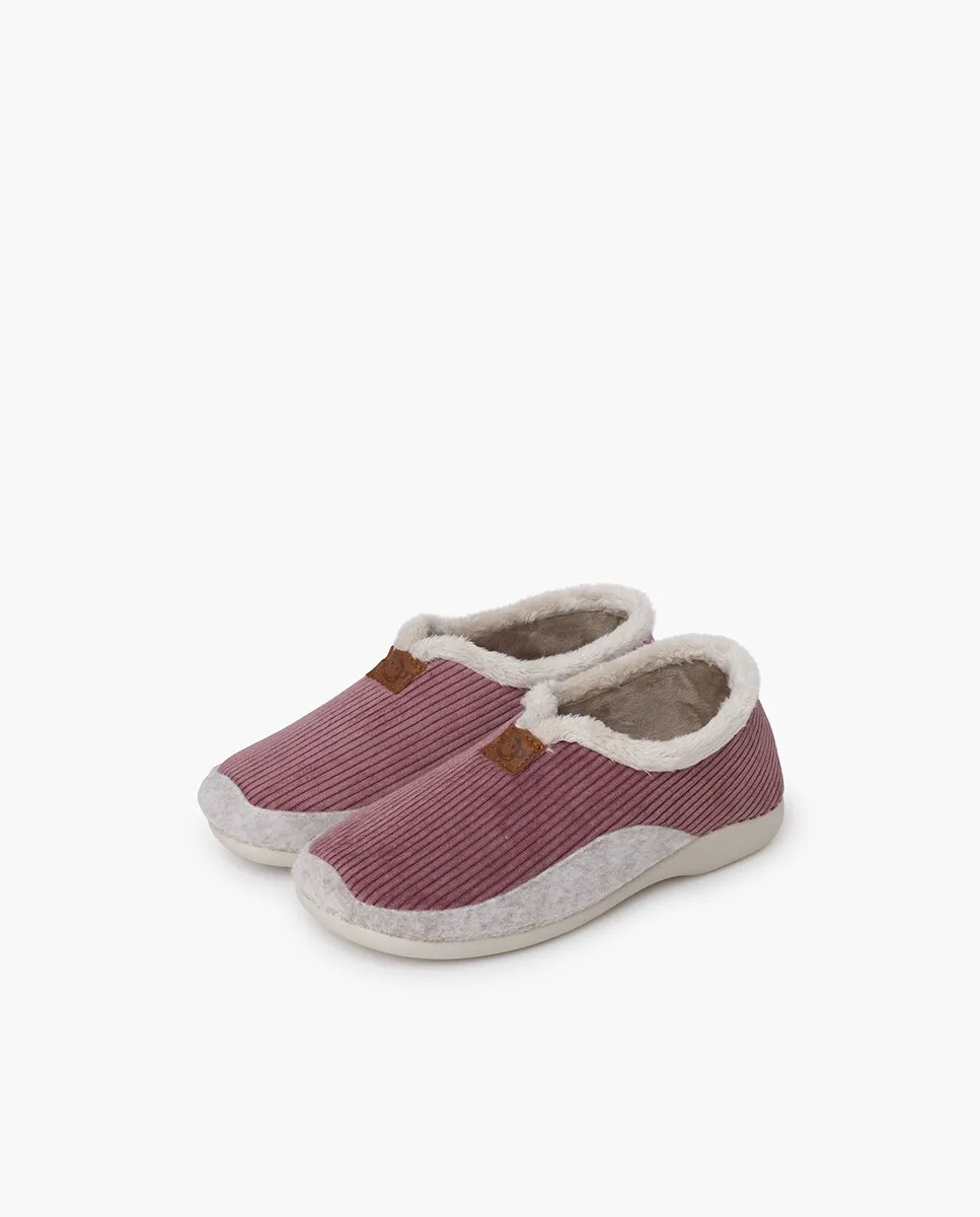 Закрытые детские домашние тапочки с меховой подкладкой Pisamonas, цвет Rosa — фото 3