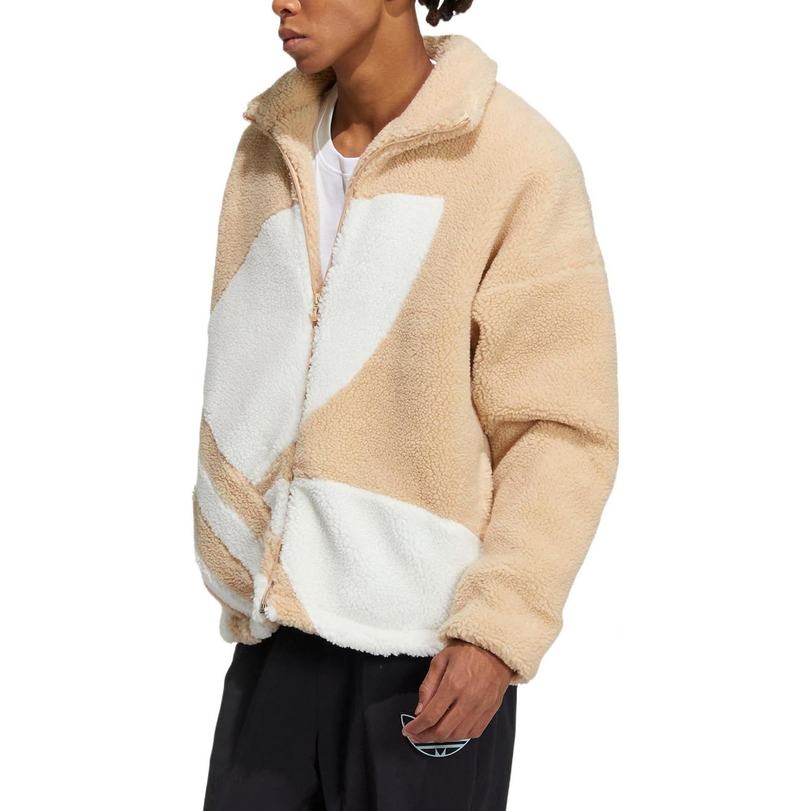 Куртка adidas originals FW22 Sherpa Jacket Tr Logo HR3487, коричневый — фото 4
