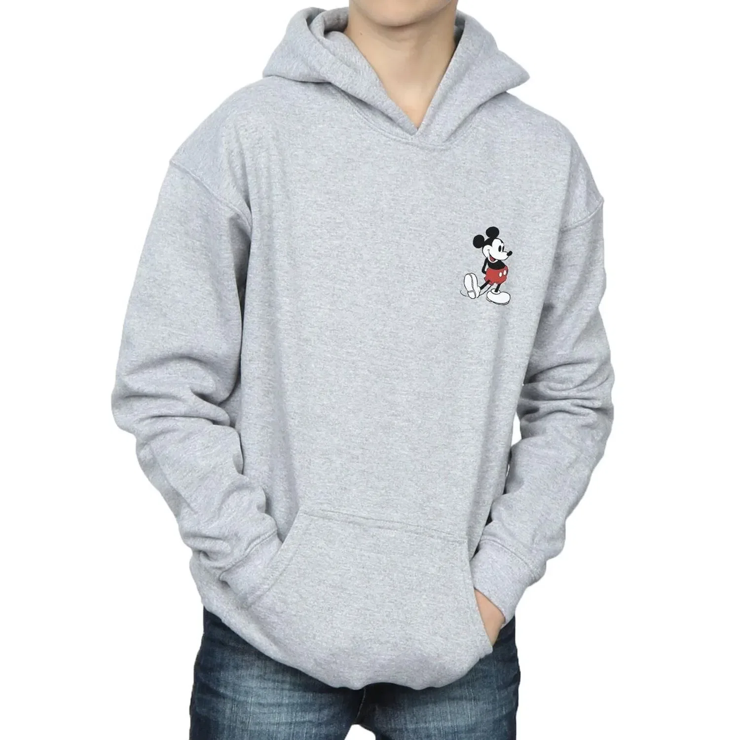 Худи с принтом Mickey Mouse Retro Disney, серый