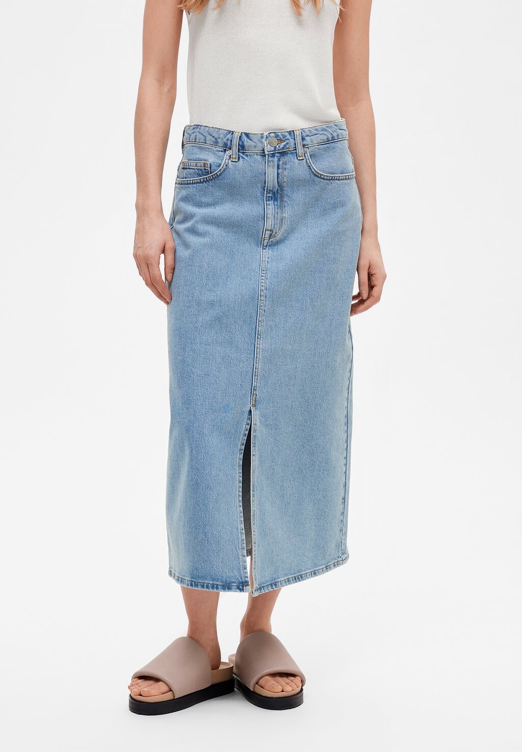 

Джинсовая юбка Selected Femme, цвет light blue denim