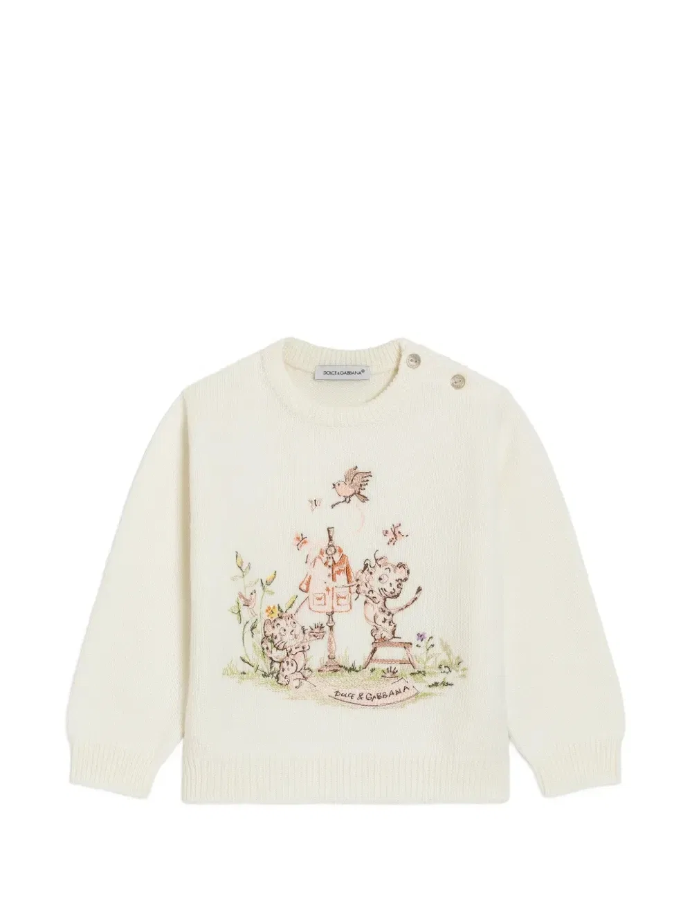 Пуловер из вирджинской шерсти Dolce & Gabbana Kids, белый