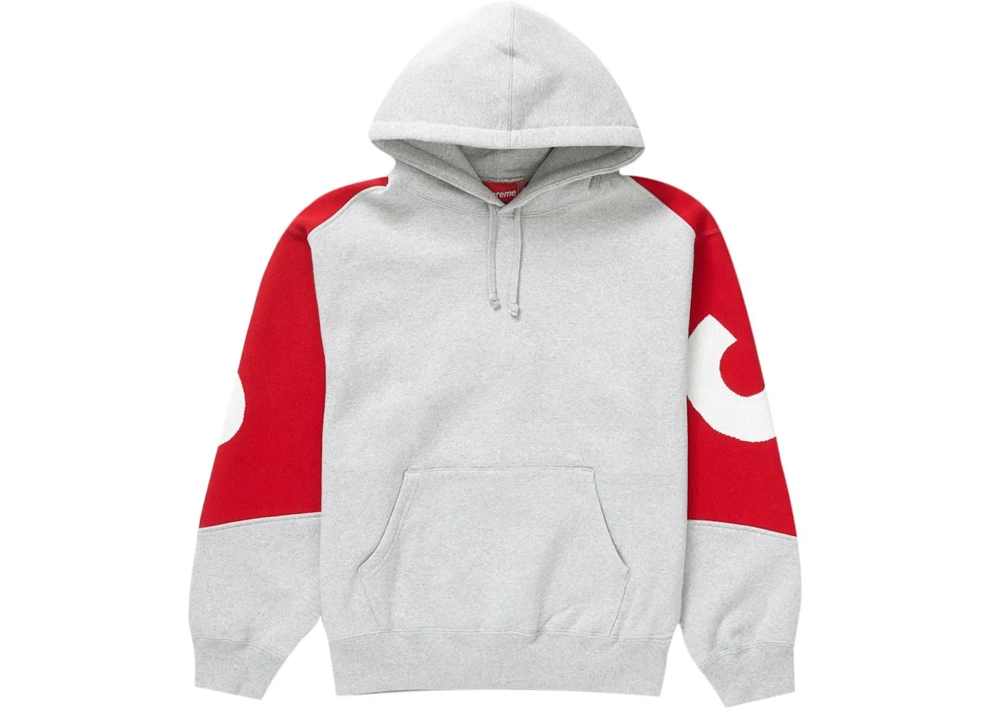 Мужская худи с принтом Supreme Big Logo Jacquard Hooded Sweatshirt Supreme, Heather Grey