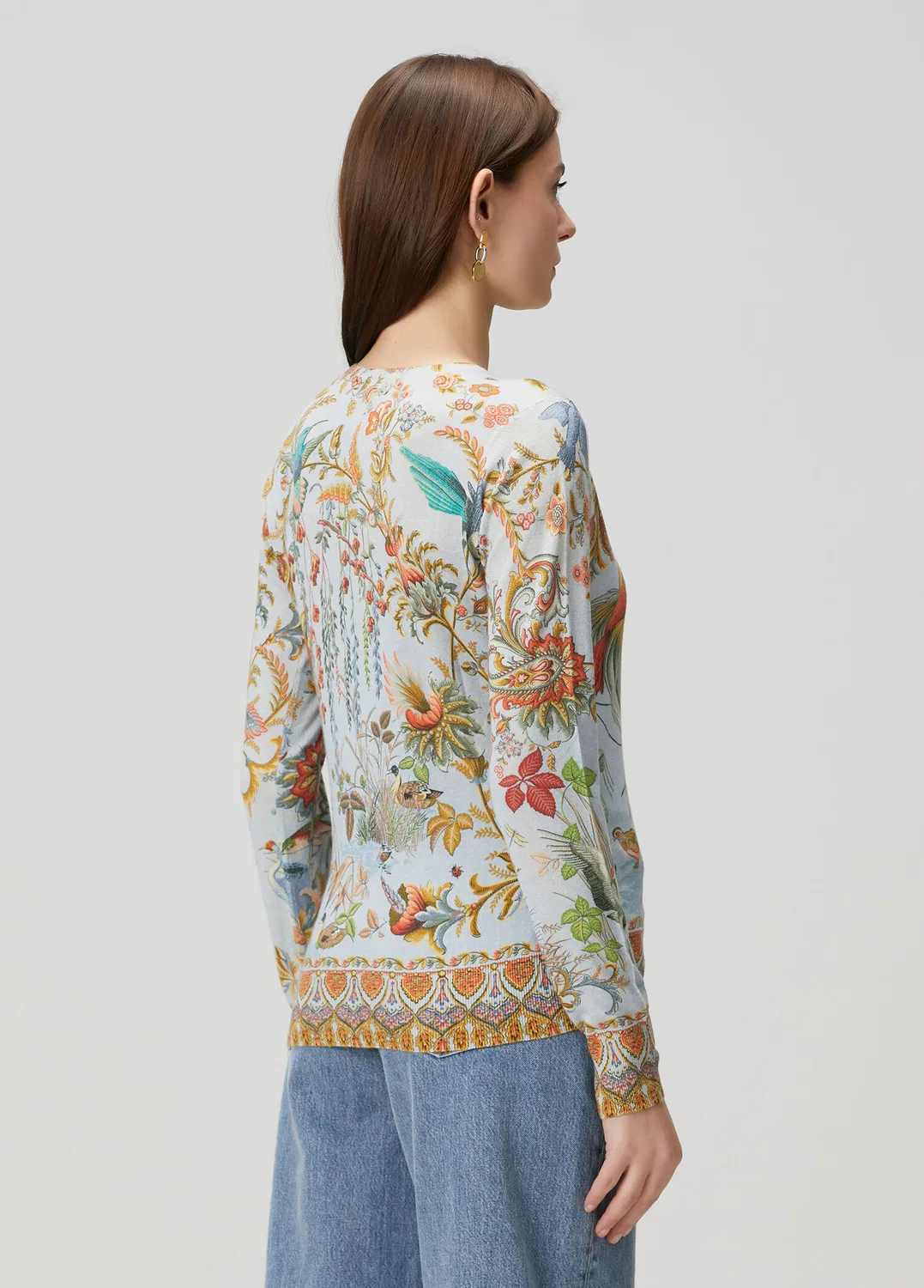Кардиган Etro Mavi Çiçekli İpek, многоцветный синий — фото 4