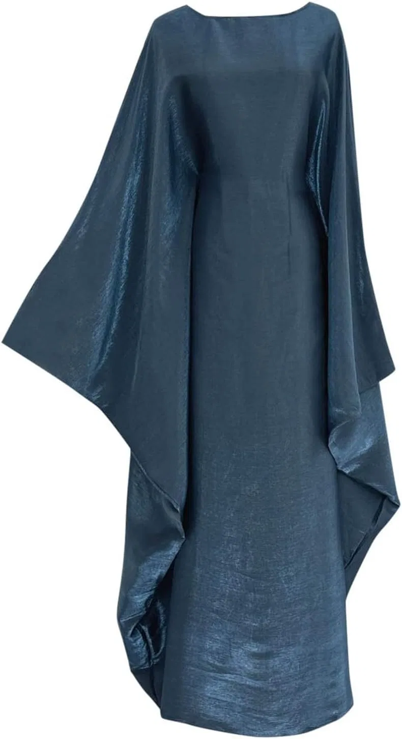 Женское платье-кафтан с длинным рукавом, Abaya Dress, синий