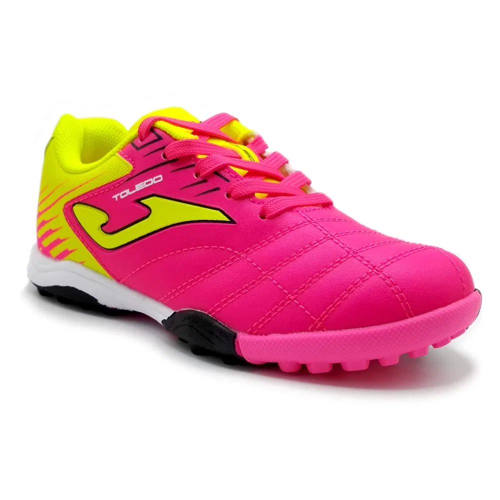 Детские бутсы для мальчиков с шипами Toledo Jr Turf Joma, Pink Yellow Fluo — фото 3
