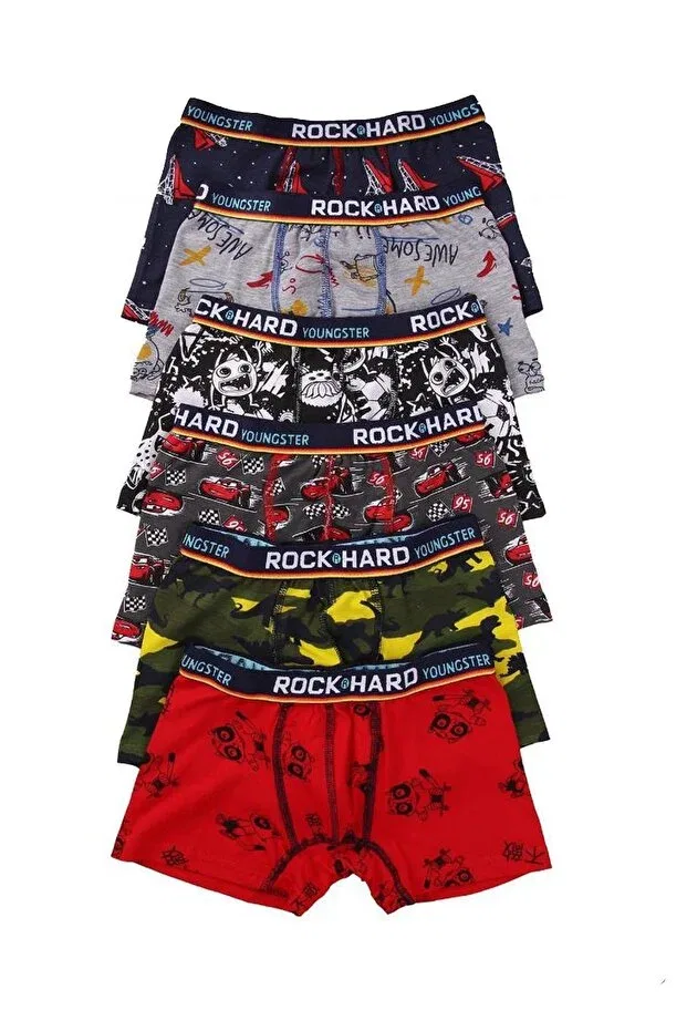 Детские боксеры для мальчиков с принтом 6 штук Rockhard, Multicolor