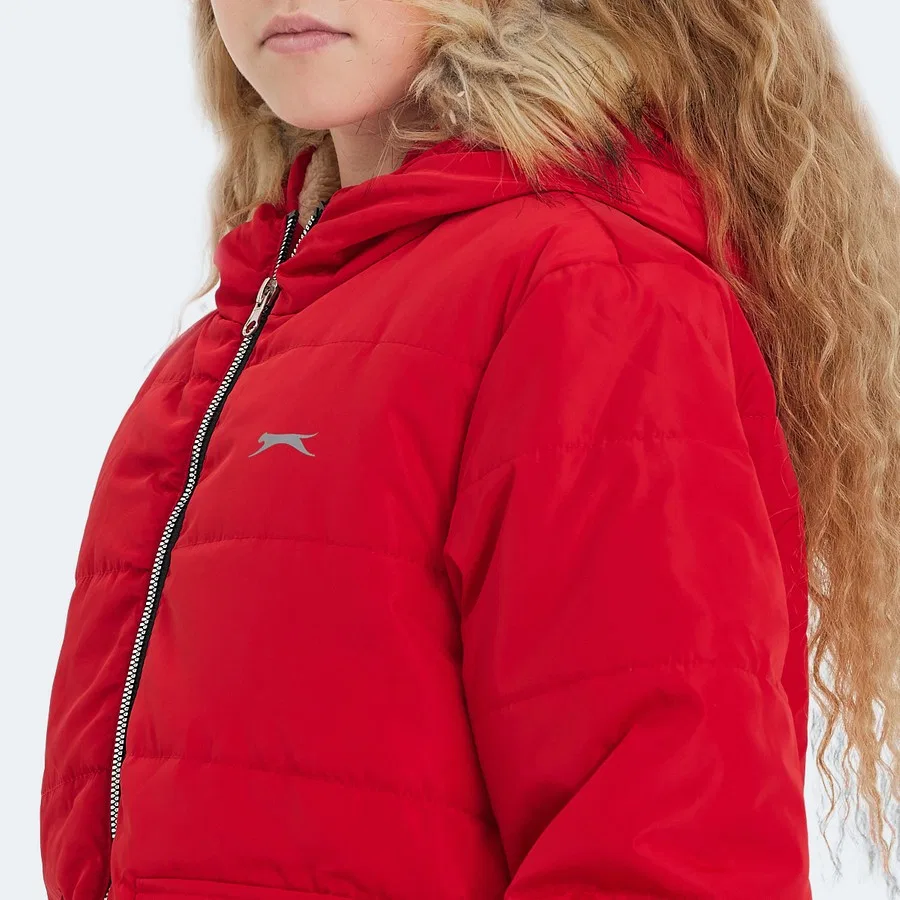 Детский утепленный пуховик с капюшоном Slazenger Camelia, Бежевый — фото 4