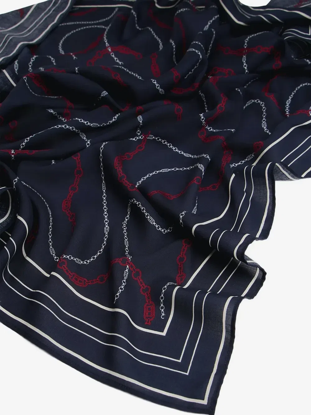 Пляжная накидка с принтом-цепочкой Tommy Hilfiger, синий — фото 3
