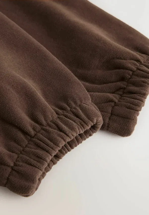 Брюки из хлопка с эластичным поясом Regular Fit Soft Touch Joggers Next, chocolate brown, коричневый/шоколадный — фото 3