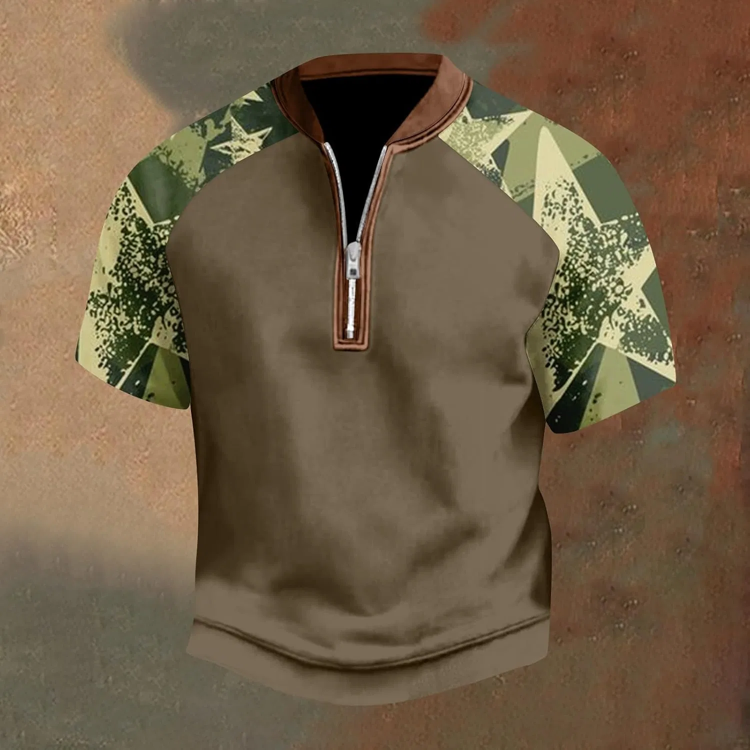 Мужская тактическая футболка с четверть-застежкой Camo, Multicolor — фото 2