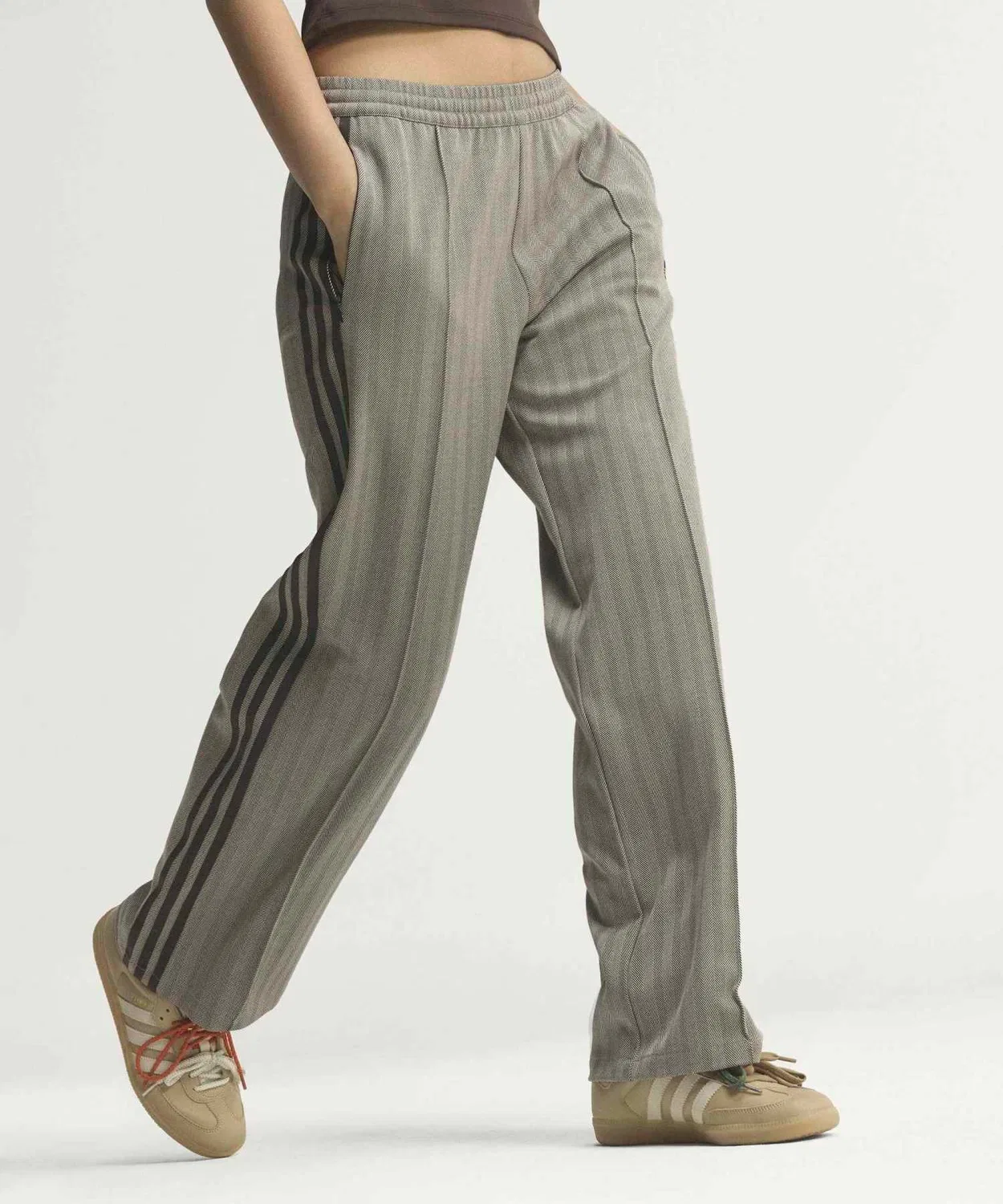 Женские спортивные брюки с принтом в полоску, мид-райз Adidas Originals, Brown