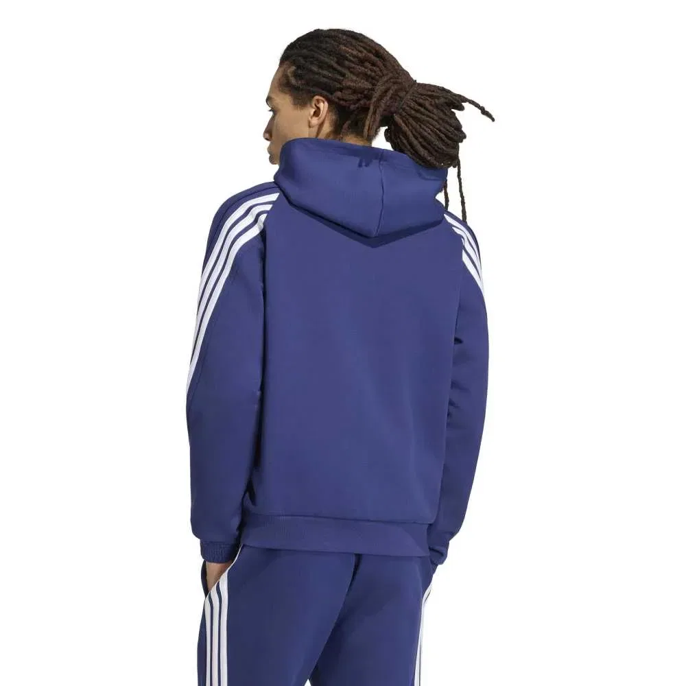 Худи флисовое на молнии Stadium 3 Stripes Adidas, синий — фото 2