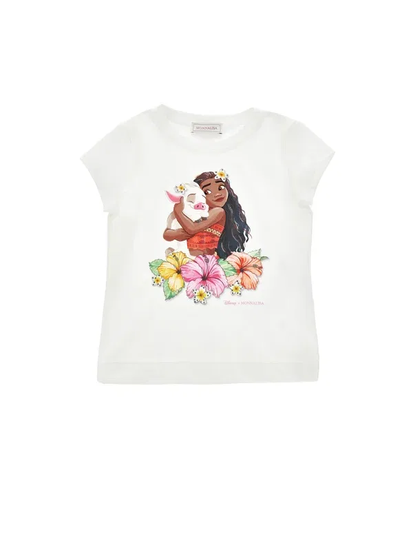 Футболка с принтом Regular tee - print t-shirt Monnalisa, белый