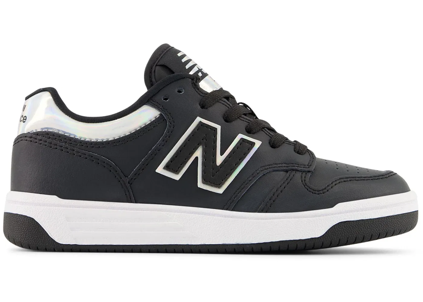 Детские кроссовки на шнуровке New Balance B480 Lace, Black/White