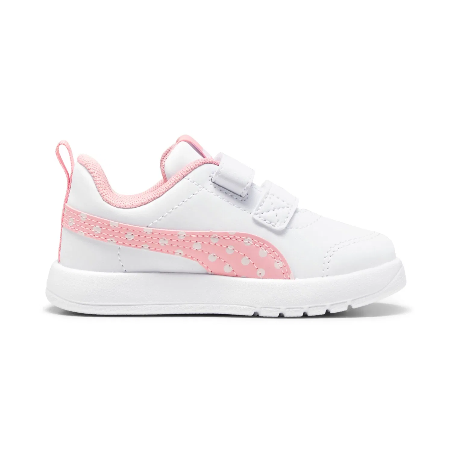 Детские кроссовки с точечным принтом Courtflex v3 PUMA, White/Pinkscape/Silver Mist — фото 3