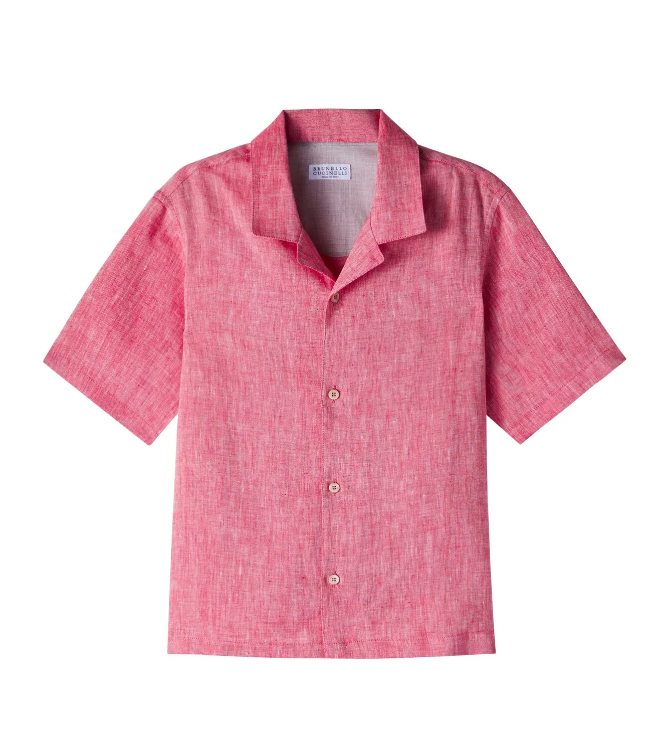 Рубашка из льна Brunello Cucinelli Kids, красный