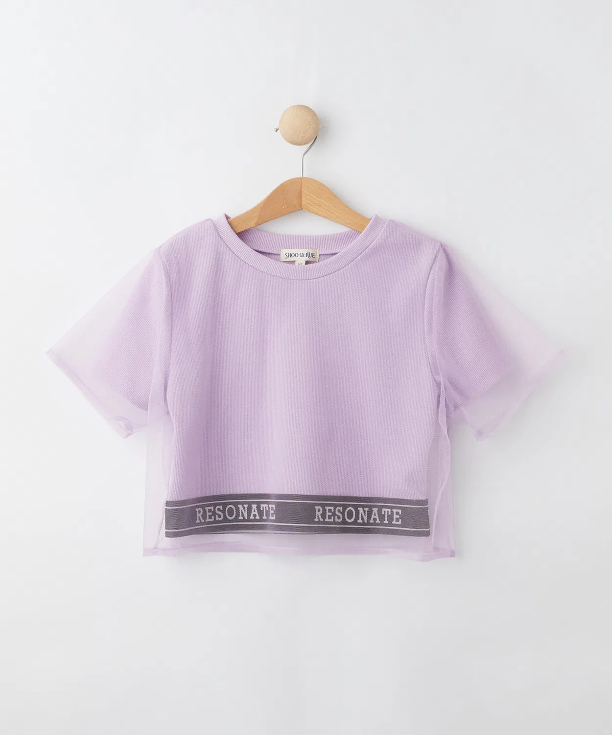 Детская футболка с сетчатым дизайном SHOO・LA・RUE, Purple