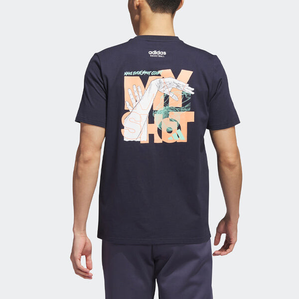 Футболка мой выстрел чистая футболка Adidas, синий — фото 3