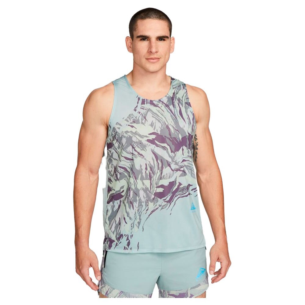 

Футболка без рукавов Nike Dri Fit Trail Rise 365 Printed, зеленый