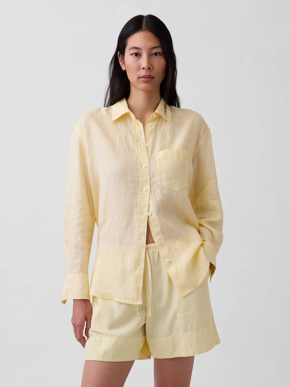 Рубашка свободного кроя, оверсайз Gap, Yellow