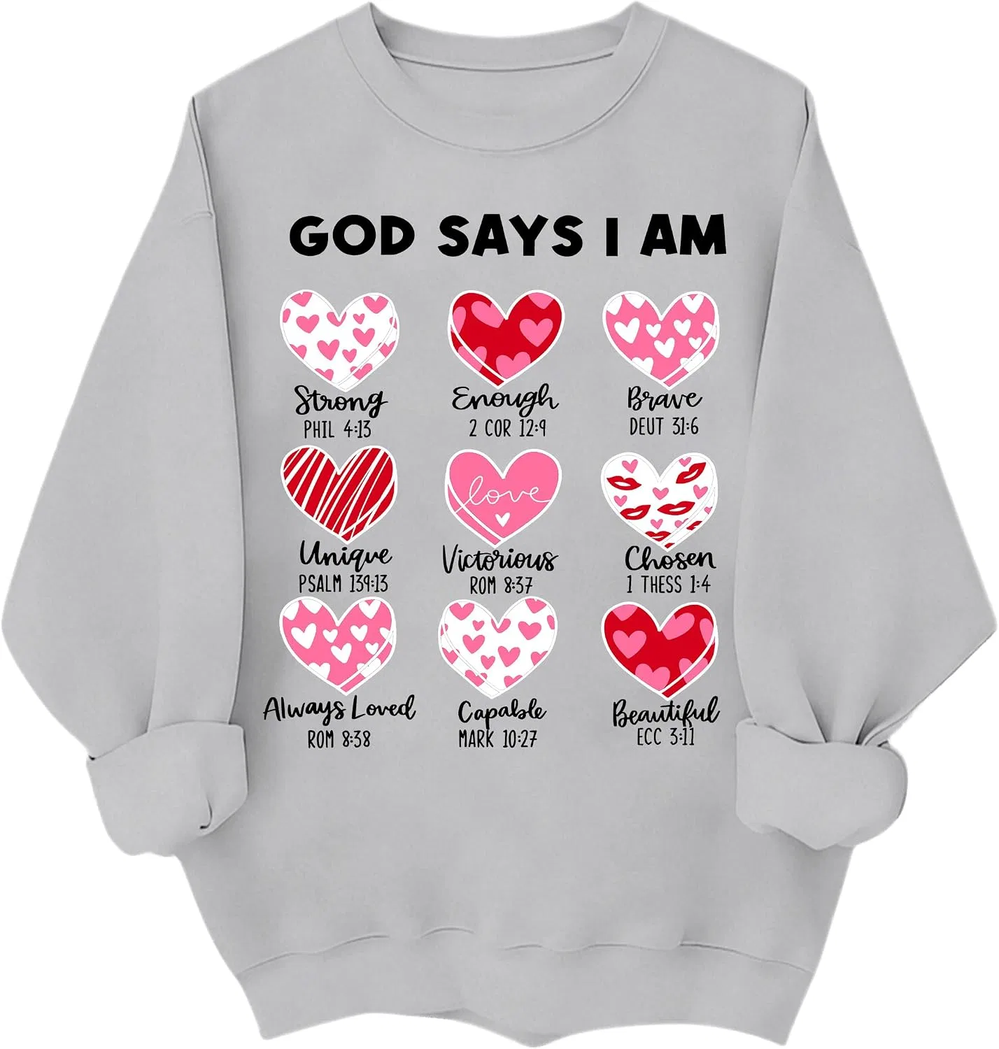 Женское худи с принтом God Says I am Valentine, серый