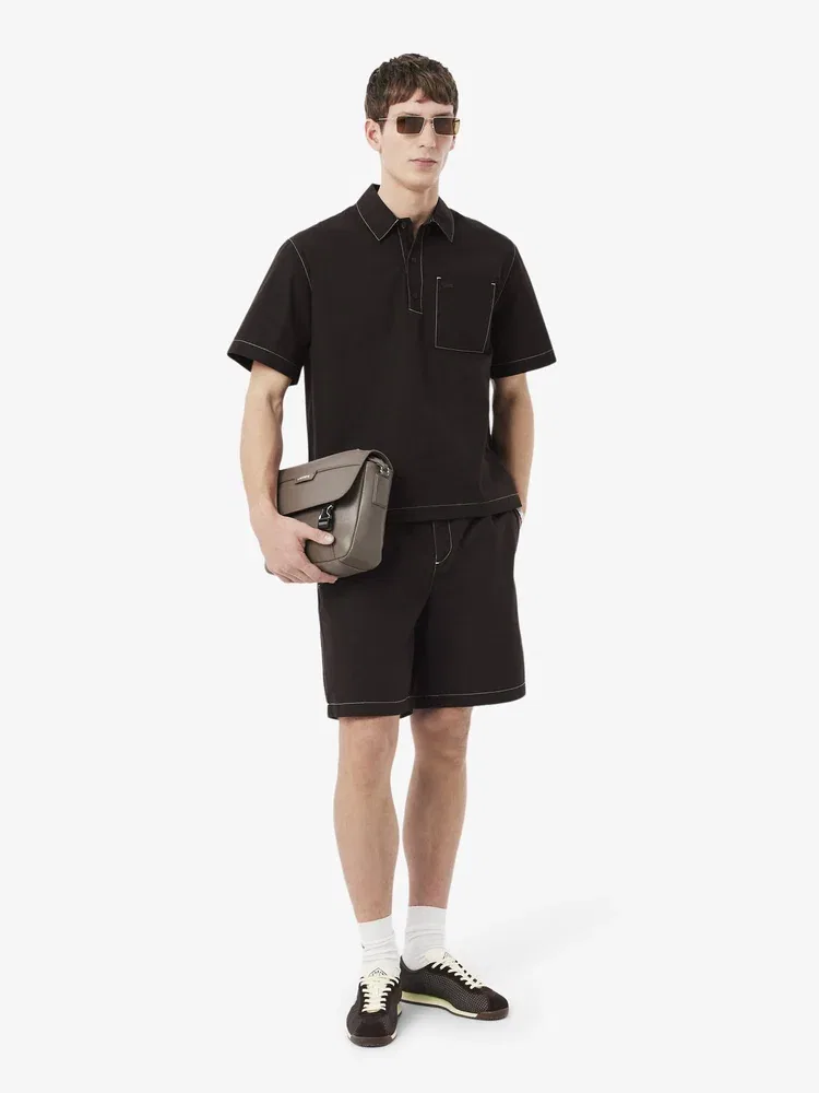 Футболка с поло LACOSTE, Brown — фото 4