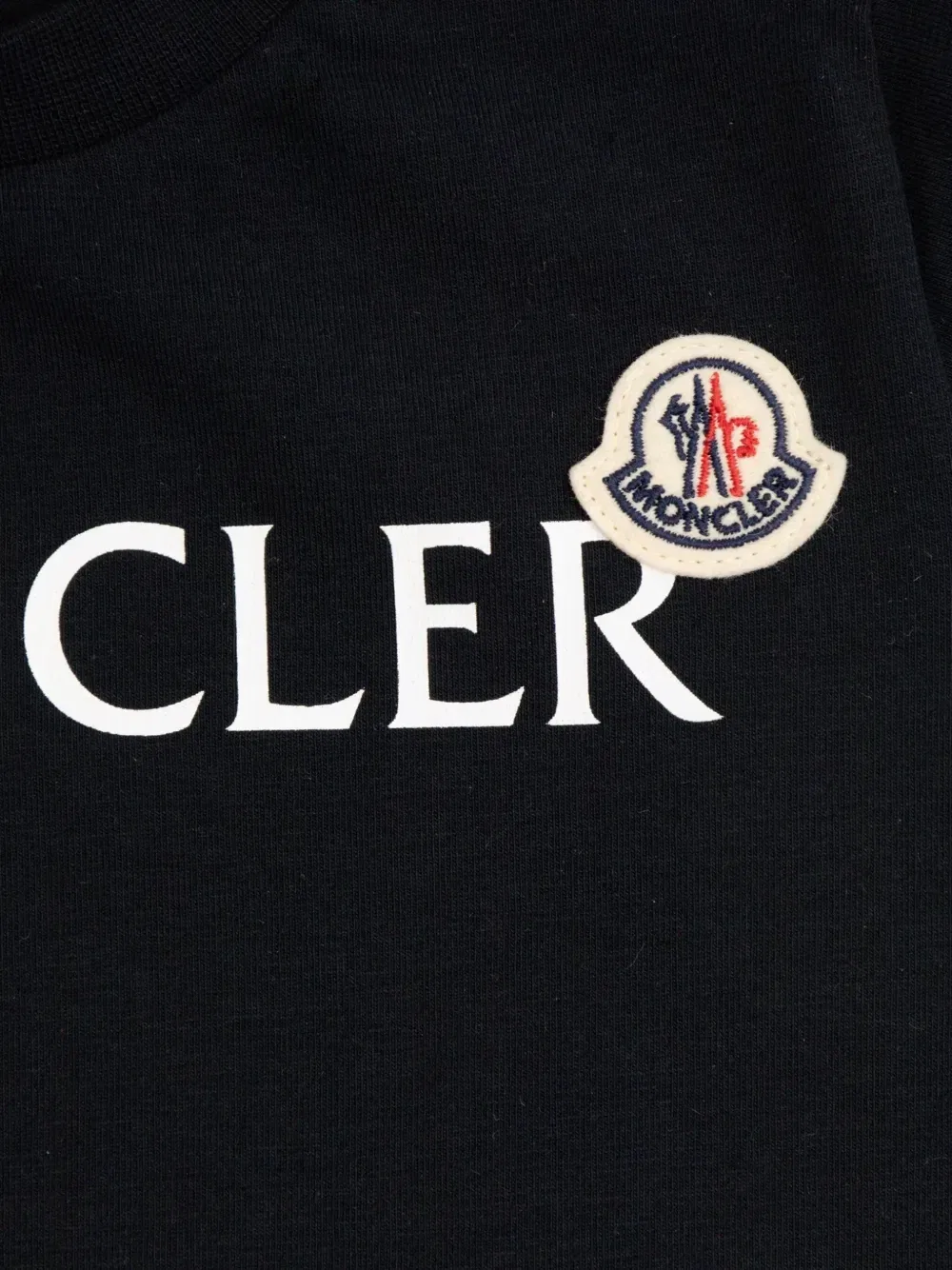 Футболка с нашивкой-логотипом Moncler Enfant, черный — фото 4