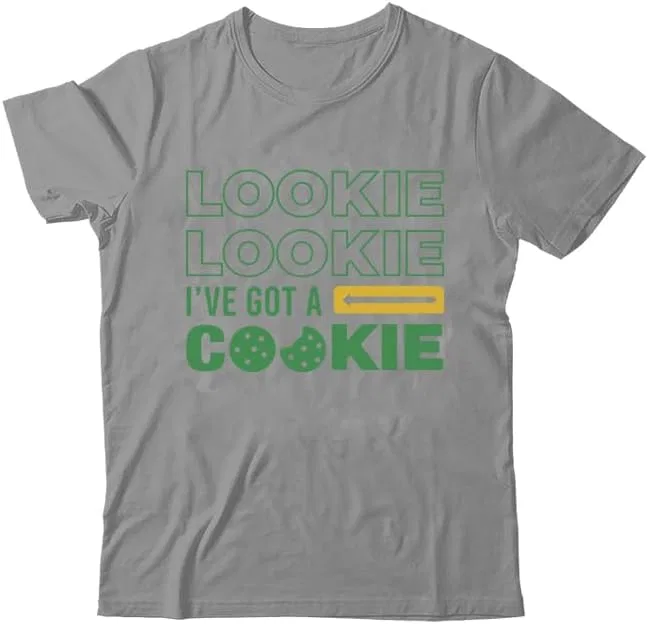 Мужская футболка с принтом Lookie Lookie I’ve Got A Cookie, Grey