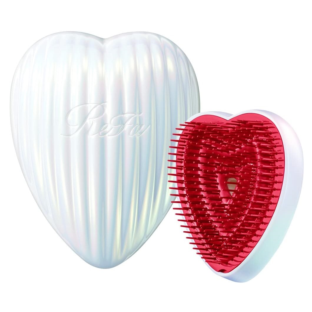 Расческа массажная ReFa Heart Brush Ray, aurora white