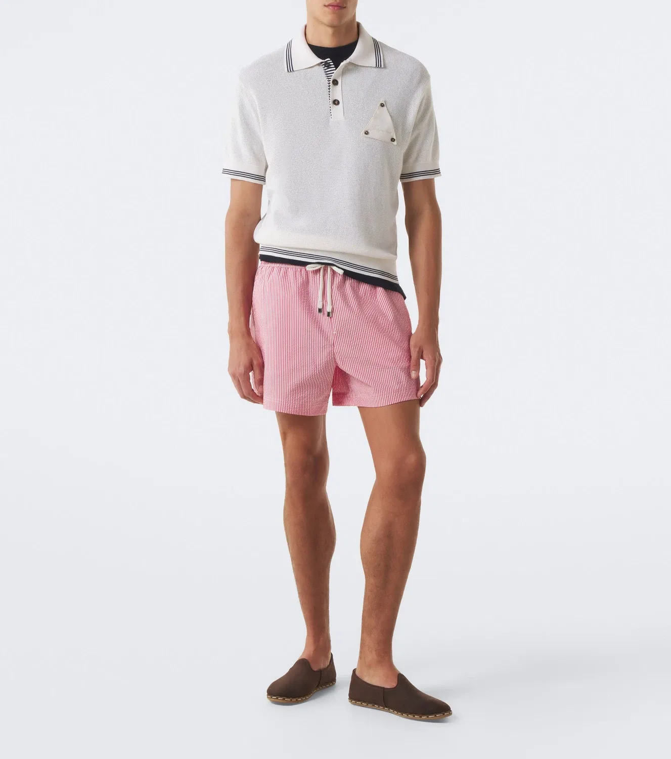 Поло с вафельной вязкой из шелка и хлопка Voilier JACQUEMUS, белый — фото 2