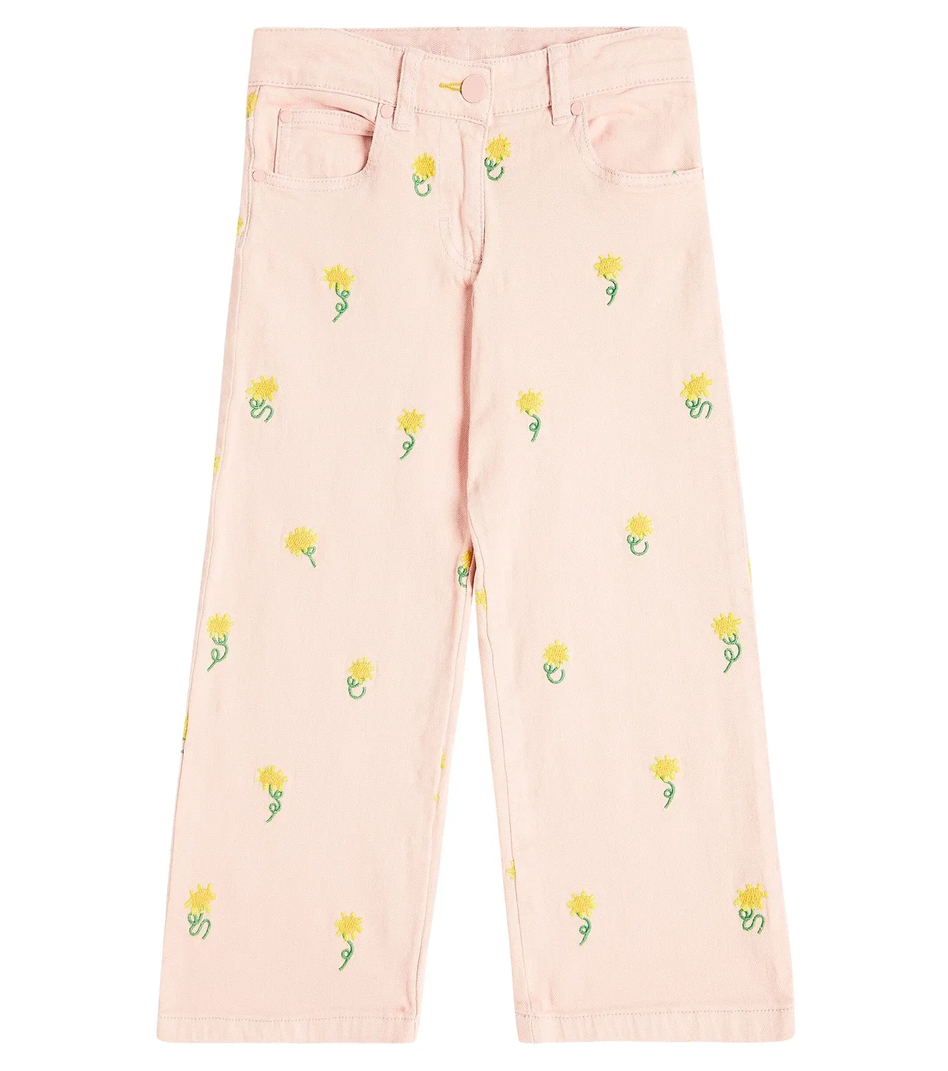 Брюки хлопковые с вышивкой Stella Mccartney Kids, розовый