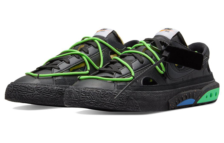 Кроссовки Nike Blazer Low Off, черный/зеленый — фото 3