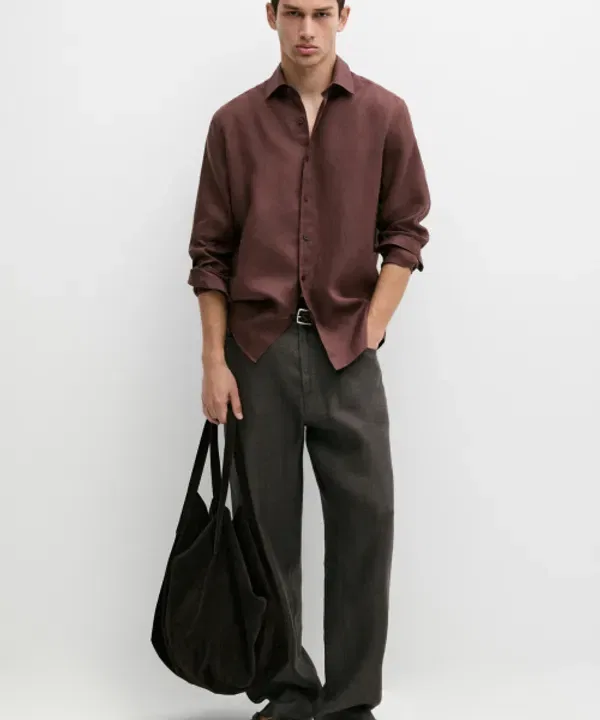 Рубашка из льна, Slim Fit, Massimo Dutti — фото 2