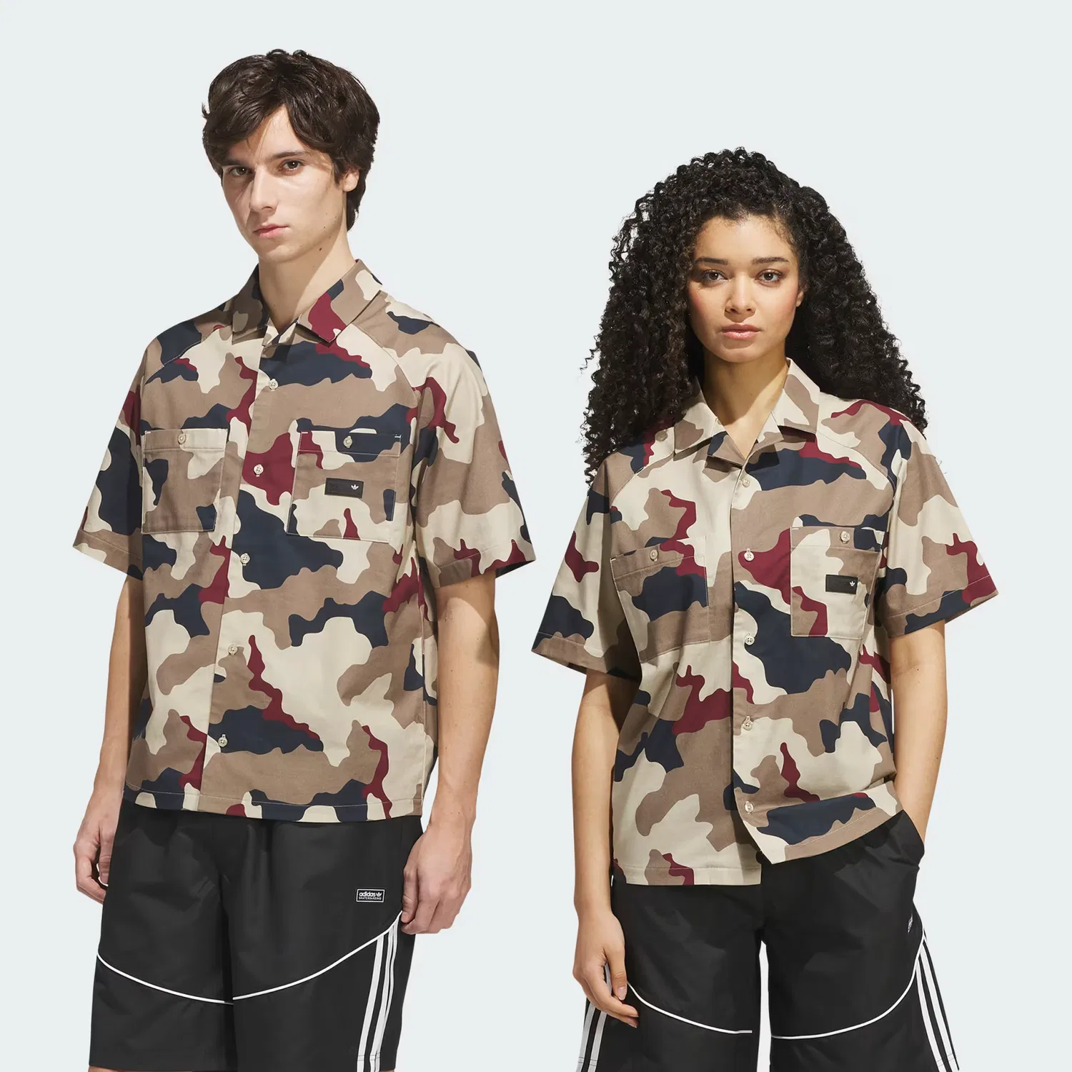 Рубашка с коротким рукавом FS+ Adidas Originals, Khaki Three/Khaki Six/Aurora Ink/Shadow Red