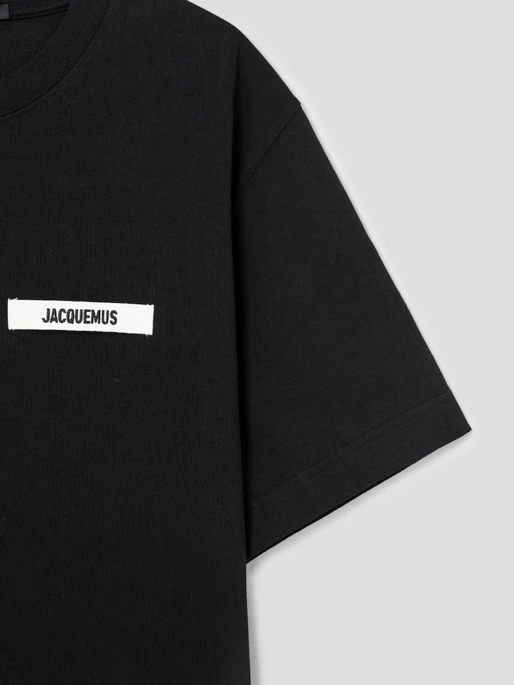 Футболка с логотипом Gros Grain JACQUEMUS, Black — фото 4