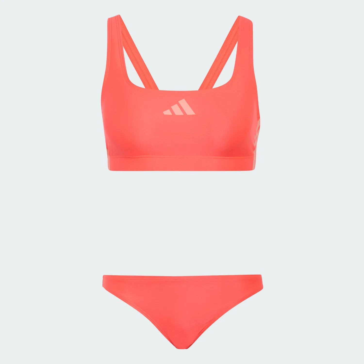 Женское бикини с принтом 3-Streifen Bikini V-formiger Ruckenausschnitt Adidas, Rosa — фото 2