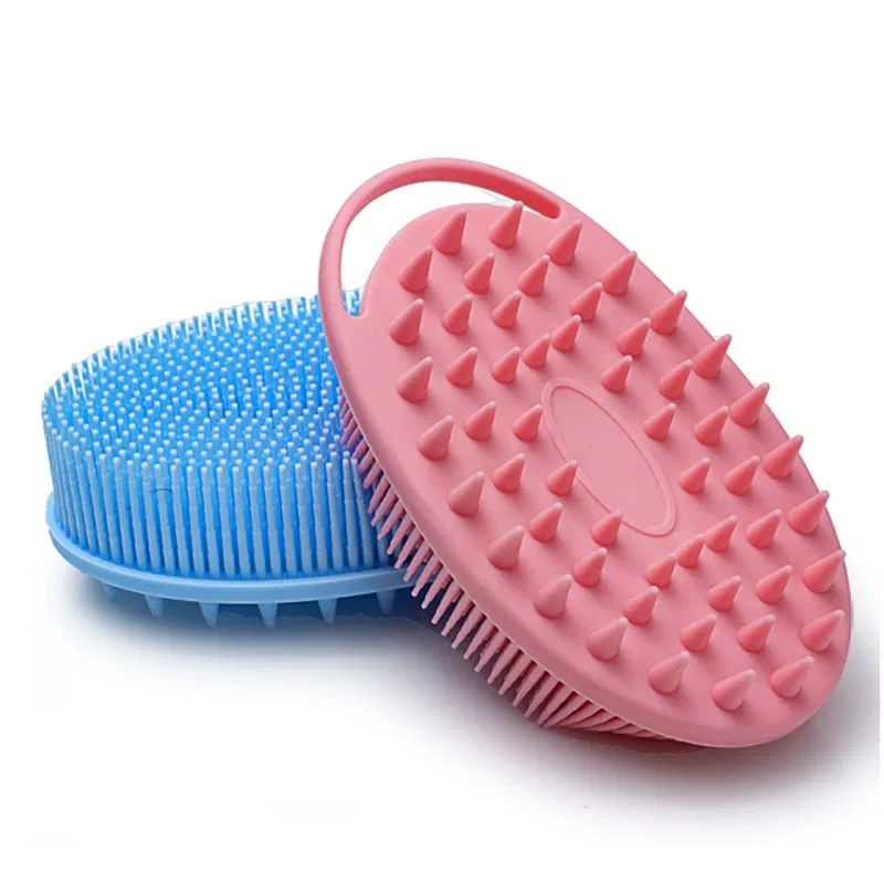 Силиконовая двусторонняя щетка для ванны, Pointed Pink Generisch — фото 2